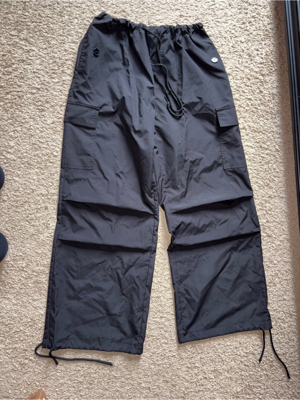 SHEIN Black Women’s Cargo Windbreaker Trousers